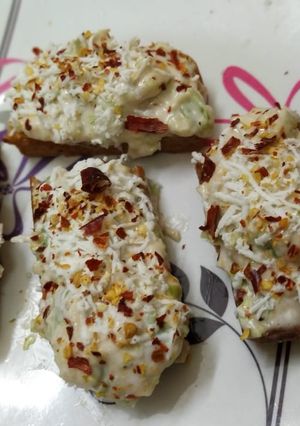 चीज़ पुडिंग टोस्ट विद चाय ( cheese pudding toast रेसिपी मुख्य फोटो