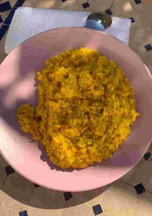 Una foto de Riquísimo y meloso Arroz con verduras y pollo