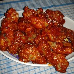 A picture of Korean Spicy Fried Chicken    (Yangnyeom-tongdak).