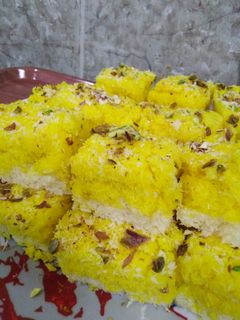 صورة لوصفة حلى النارجيل الطبقات ♥️