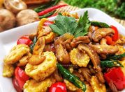 Gambar jamur shitake tofu