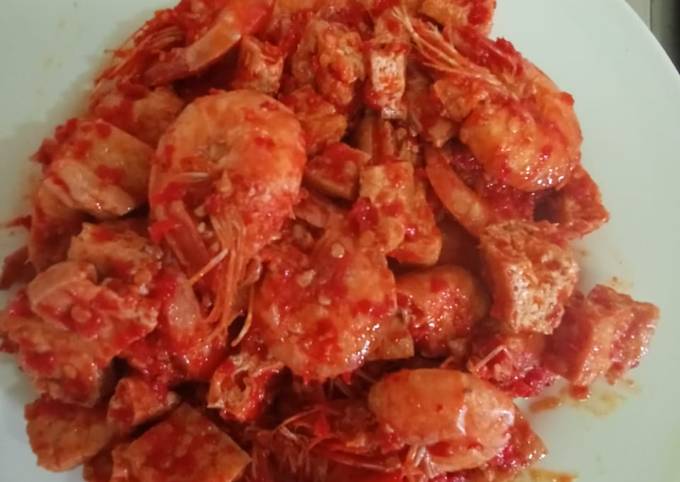 Balado Udang mix Tahu