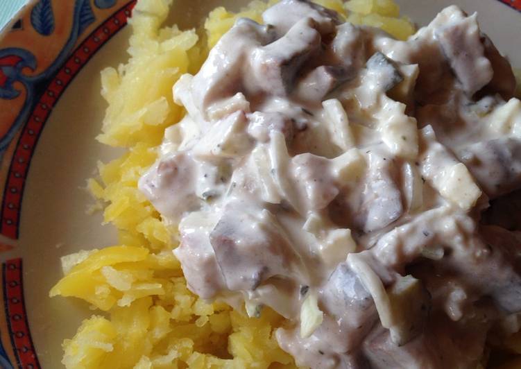 Steps to Make Favorite Matjes Herring Salad (Matjesfilet Hausfrauenart)