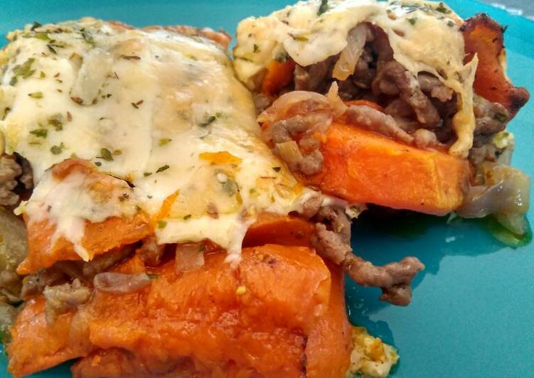Pastel de calabaza y carne picada