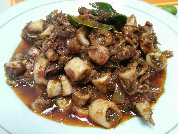 Cara Sederhana Membuat Resep  Cumi Asin Pedes Manis yang Lezat Sekali, Enak Banget