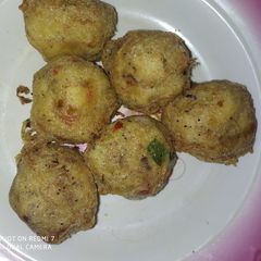 Meaty yam balls A picture of Meaty yam balls.