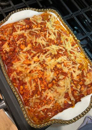 A picture of Aunt Marita’s Lasagna.