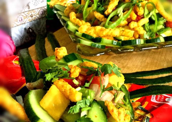 So Yummy Mexico Food Mango salsa with kurkure Tasty Food Mexican Cuisine Mango salsa with kurkure