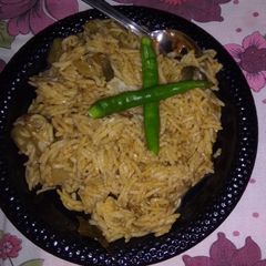 A picture of Vangi bhaat.