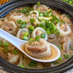 A picture of White Miso Chicken Broth Cabbage Rolls.