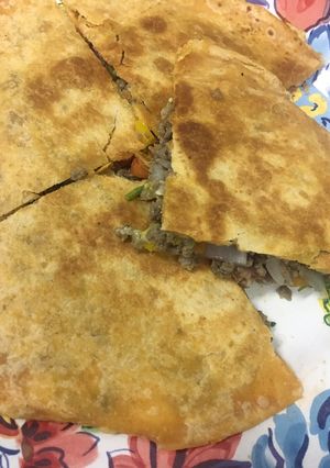 صورة لوصفة كساديا باللحم 🌮😋