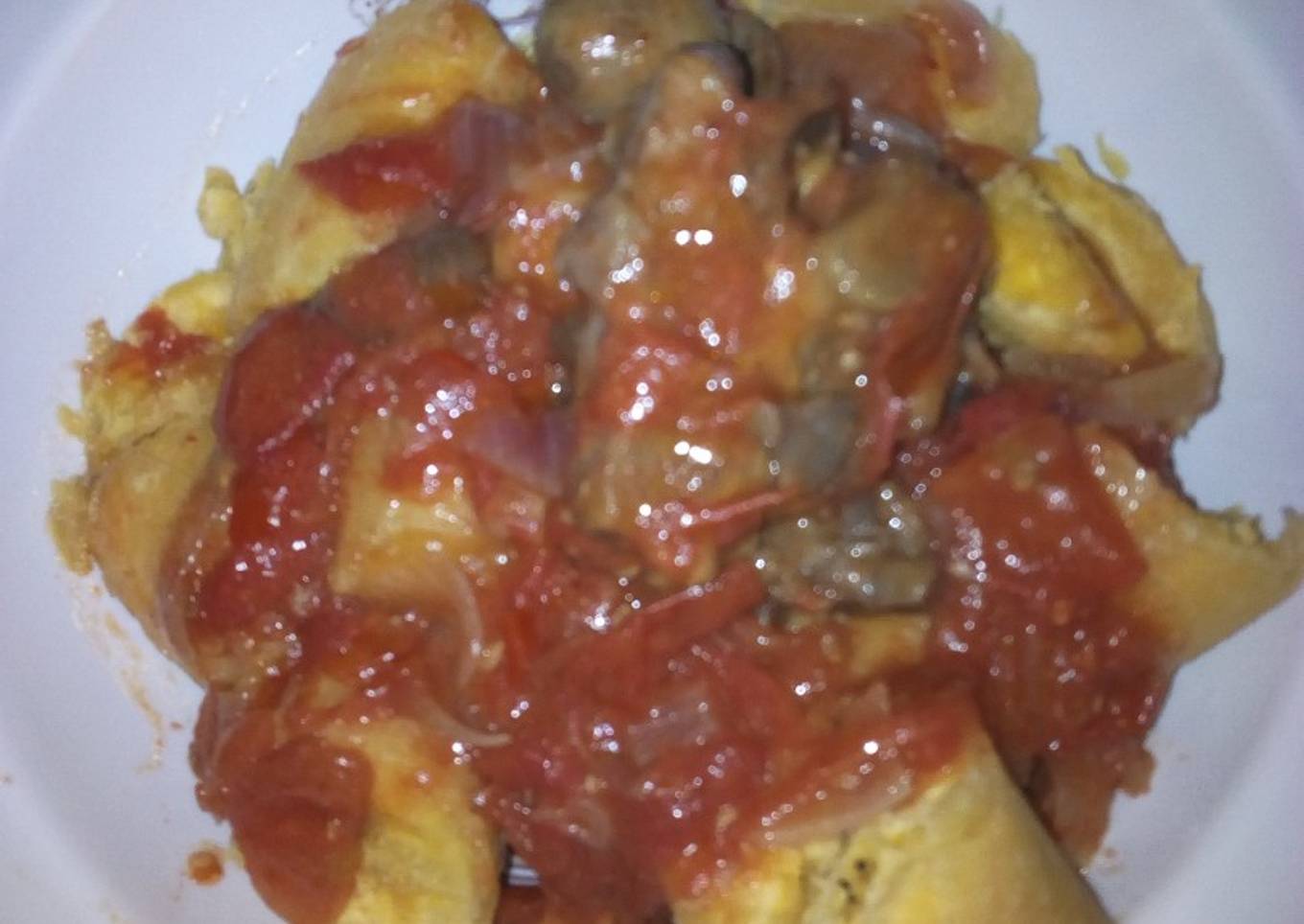 Plantain and goat meat source