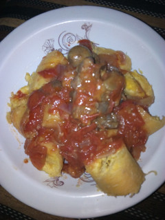 A picture of Plantain and goat meat source.