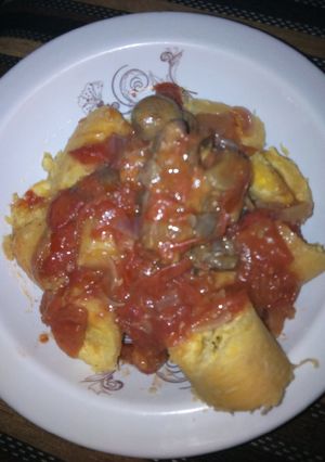 A picture of Plantain and goat meat source.