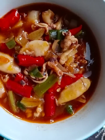 Cara Gampang Menyiapkan Resep  Asin Cumi Asam Manis Pedas yang Enak, Enak