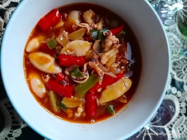 Cara Gampang Menyiapkan Resep  Asin Cumi Asam Manis Pedas yang Enak, Enak