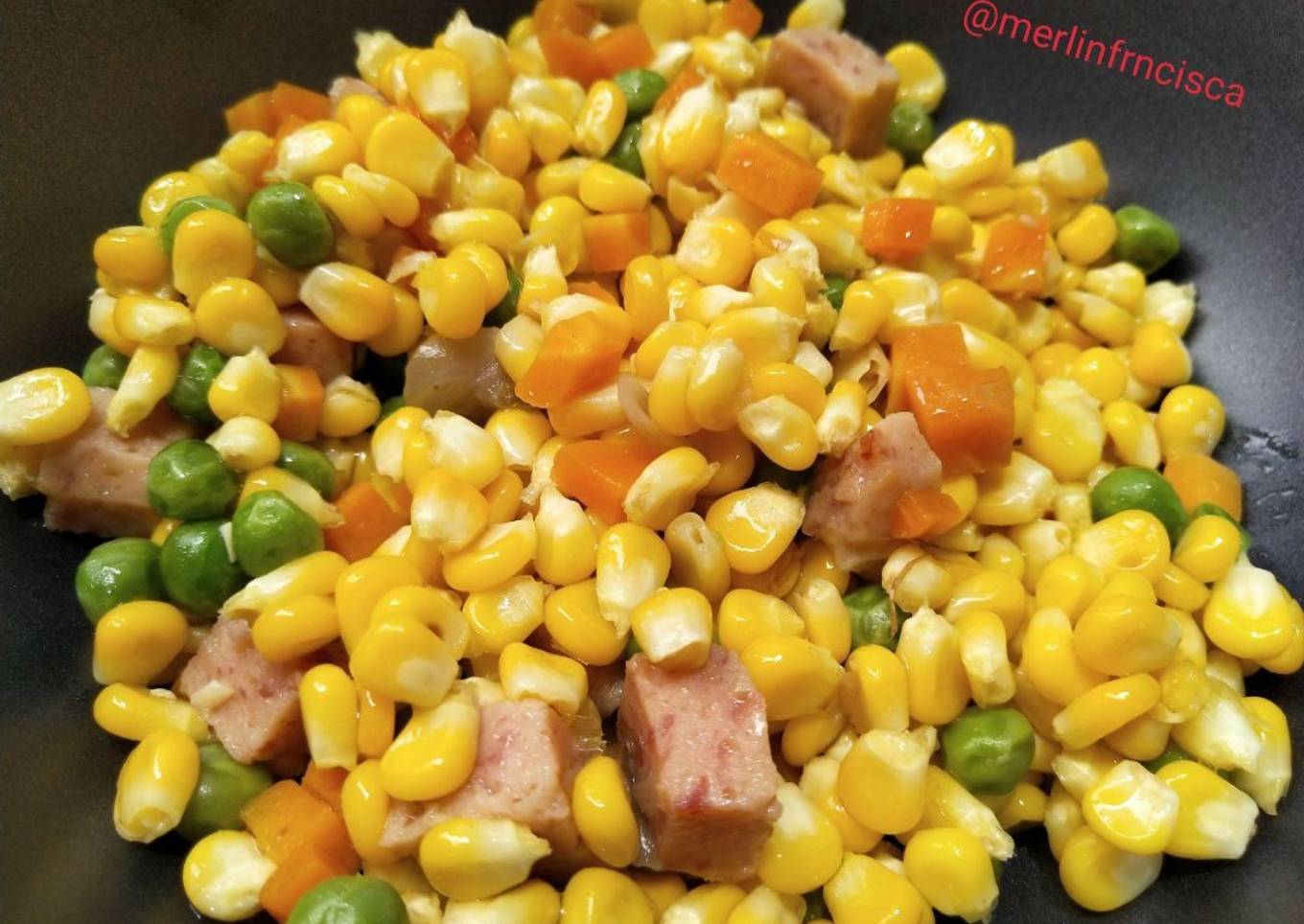 Tumis jagung manis+ham