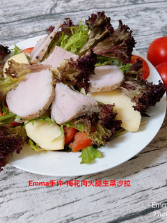 梅花肉火腿生菜沙拉 的食譜成品照片