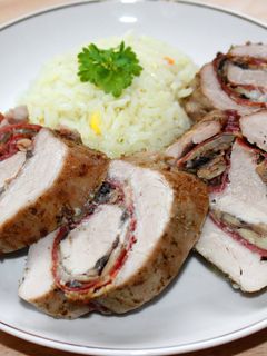 Serrano sonkás-gombás szűzpecsenye recept fotója