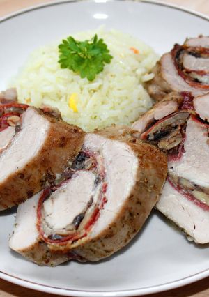 Serrano sonkás-gombás szűzpecsenye recept fotója