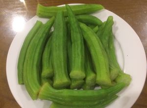 Hình của món Đậu bắp luộc.