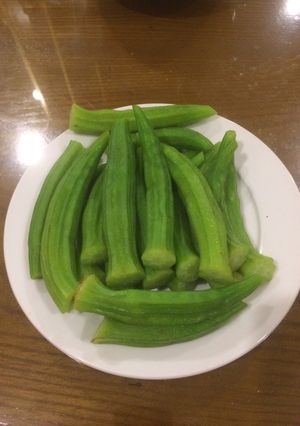 Hình của món Đậu bắp luộc.