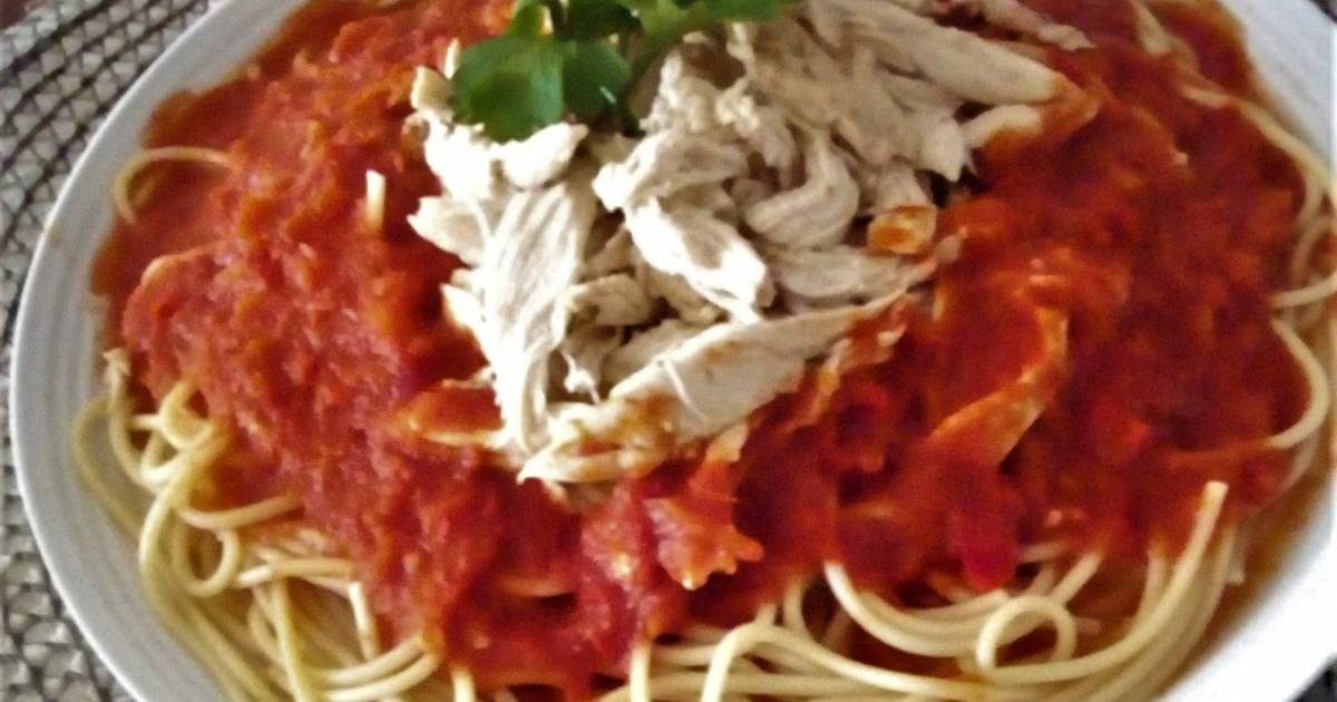 Pasta ?Arrabiata con Pollo? Receta de Cony Serrano- Cookpad