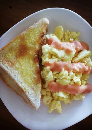 Foto resep Scramble eggs with bread