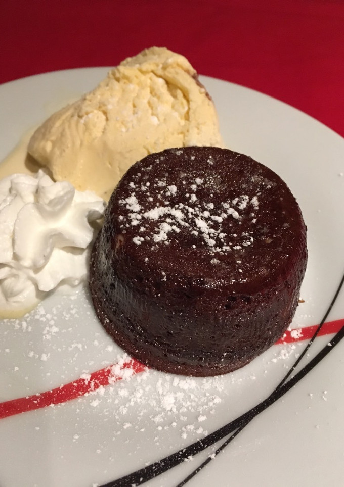 Una foto de Coulant de chocolate negro