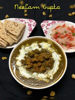मंगोड़ी पालक की सब्जी, रोटी और मूली कस (Mangodi palak ki sabzi, roti aur mooli kas recipe in hindi) रेसिपी मुख्य फोटो