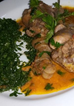 A picture of Kienyeji chicken stew.