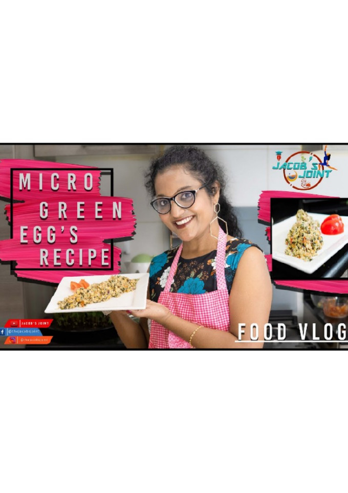 மைக்ரோ கிரீன் ரெசிபி: பச்சைப்பயிறு கீரை முட்டை பொரியல் (Micro green recipe in tamil) செய்முறை முக்கிய புகைப்படம்