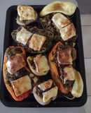 Morrones rellenos con carne vegetal