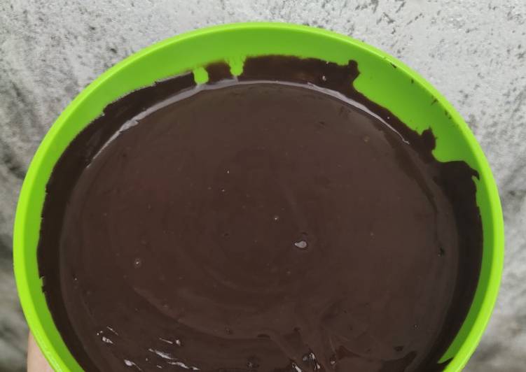 Bagaimana Membuat Ganache/ Glaze coklat donat, Sempurna