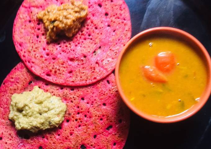 Step-by-Step Guide to Prepare Homemade Beetroot pudina dosa