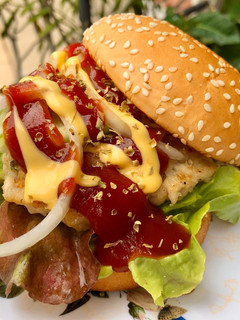 A picture of Homemade Chicken Burger.