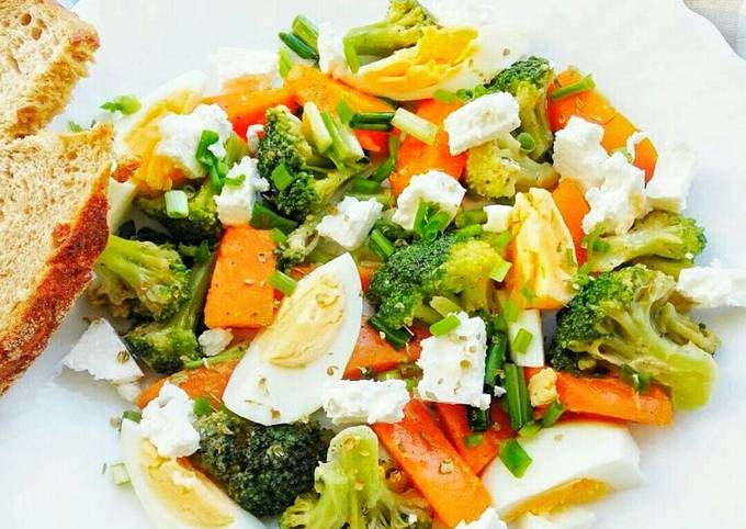 Рецепт как приготовить Теплый салат с тыквой, брокколи и булгу ром
