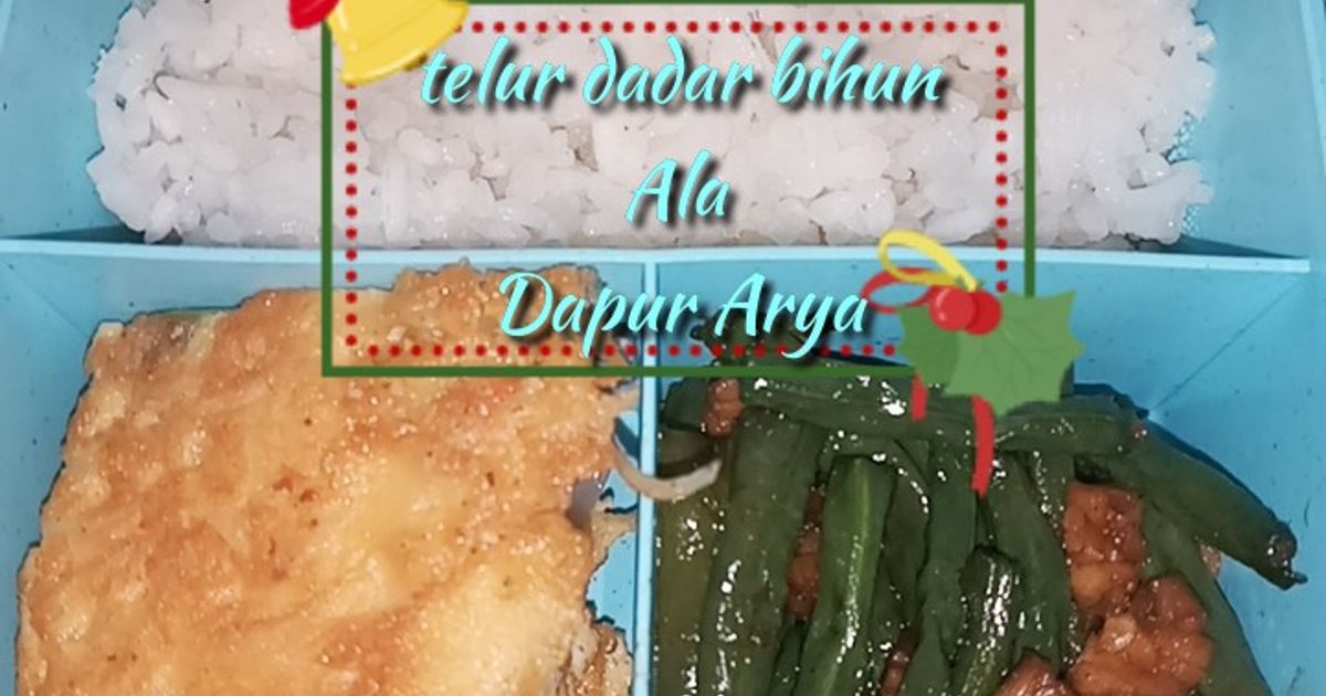 Bekal sekolah : telur dadar bihun