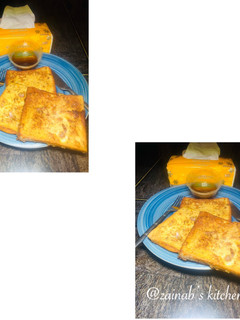 A picture of French toast or eggy bread🍞.