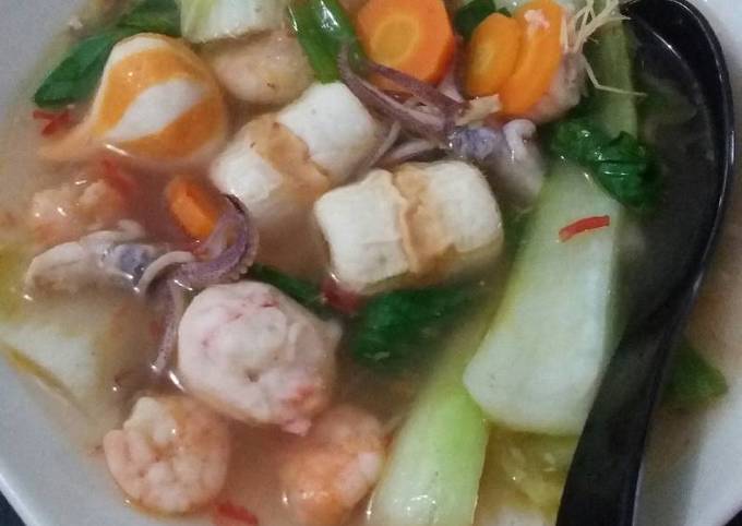 Resep Tom yam seafood + sayur