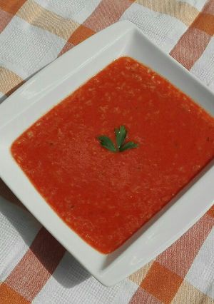 Tejszínes, rizses paradicsomleves 🍅 recept fotója