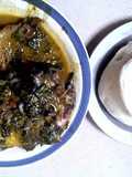 Bitterleaf soup with snail and akpu