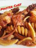 Fusilli Integrali con Totani Freschi, Zucchine e Pomodorini