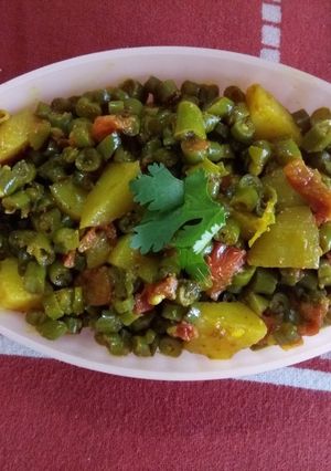A picture of Beans allu ki sabji.