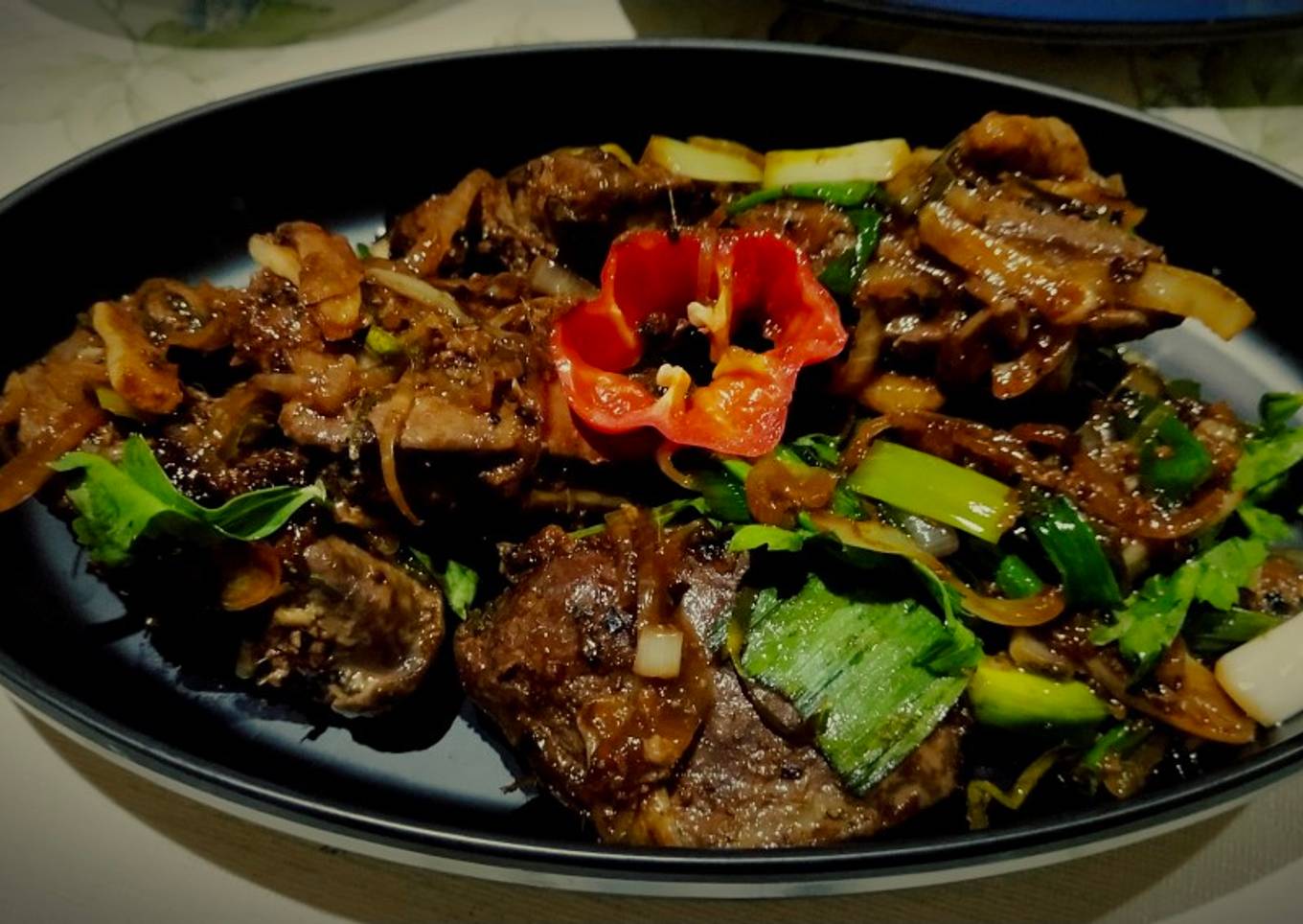 Hati Sapi Goreng Masak Saus Tiram