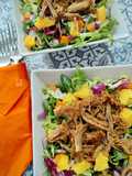 Ensalada templada de pulled pork con naranja