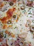 Pizza sin amasar con el agua de cocción (en este caso de papas)