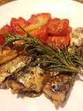 Sardine sott'olio e pomodori saltati con rosmarino al balsamico