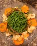 Mì Cải Kale xào thập cẩm