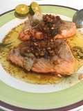Salmon Steak With Garlic Shoyu and Songkit Flavour
